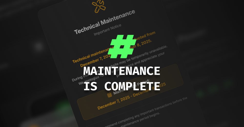 Maintenance is complete 🛠